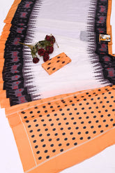 Mustard Yellow & White Handloom Cotton Saree – Ethic Chic Collection