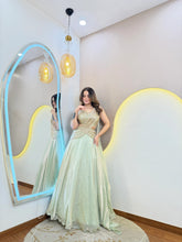 Glamorous Mint Sequined Designer Ready-to-Wear Lehenga Set