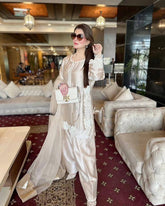 Champagne Silk Embroidered Luxury Suit Set