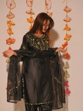 Elegant Black Embroidered Kurta Pant Set with Dupatta