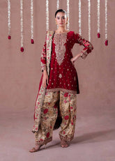 The Regal Maroon Velvet Embroidered Salwar Suite - Boutique Collection