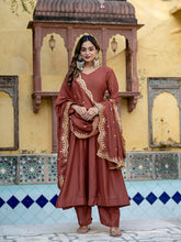 Designer Silk Blend Anarkali Suit with Heavy Work Dupatta and Pant Set