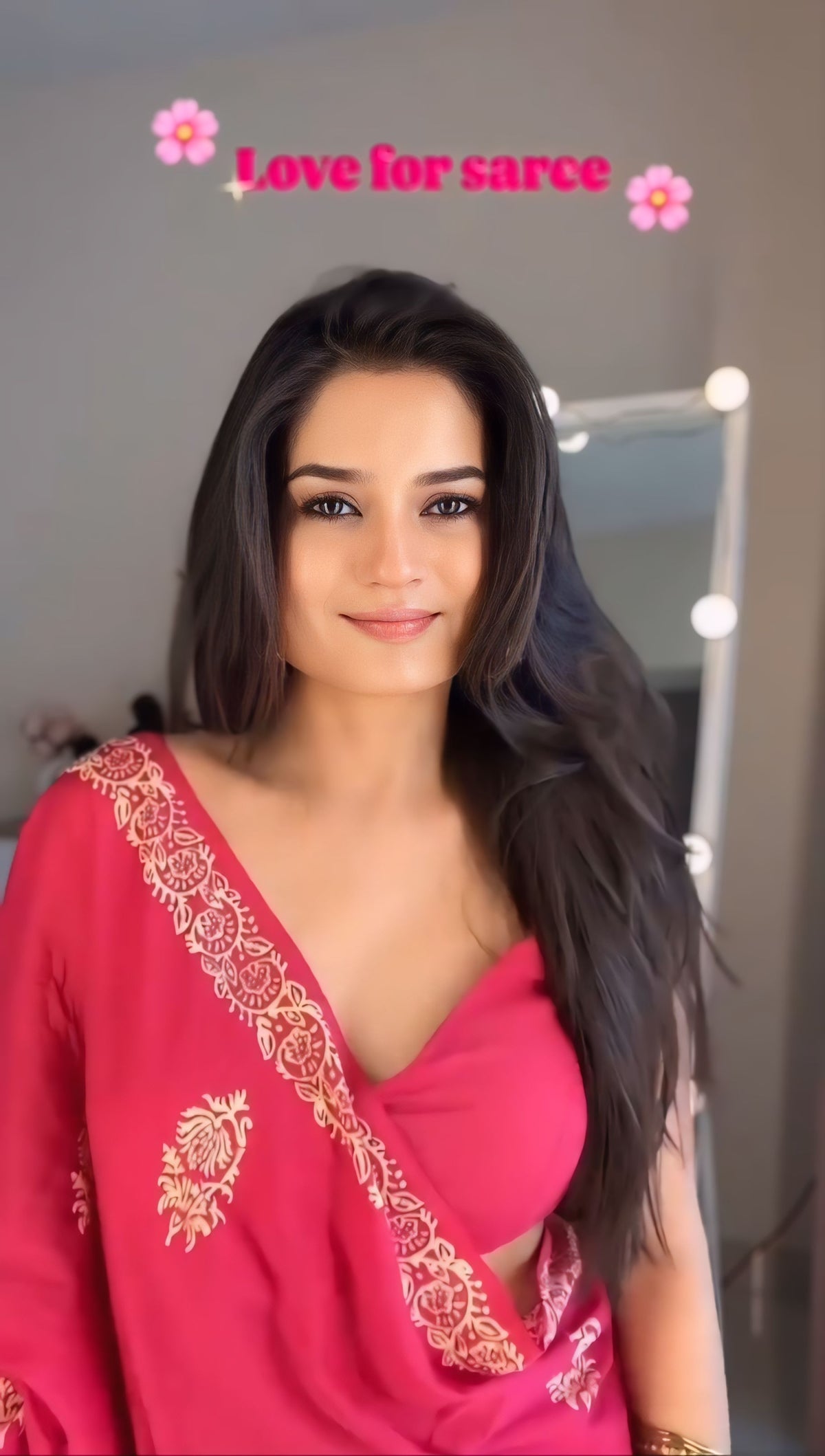 Rani Pink Party-Wear Saree – Elegant Ethnic Drape with Traditional Gold Booti Work