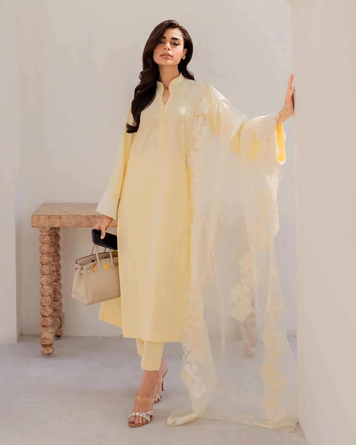 Elegant Pastel Yellow Straight Kurta Set with Pants