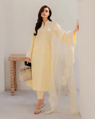 Elegant Pastel Yellow Straight Kurta Set with Pants