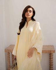 Elegant Pastel Yellow Straight Kurta Set with Pants
