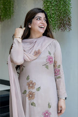 Designer Floral Embroidery Kurta Set | Soft Ethnic Wear