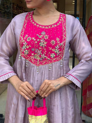 Ethnic Lavender Kurta Sharara Set for Weddings and Festivals
