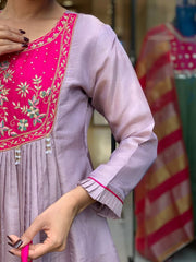 Ethnic Lavender Kurta Sharara Set for Weddings and Festivals