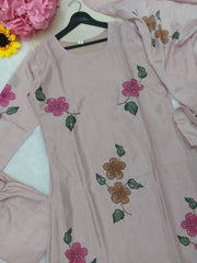 Designer Floral Embroidery Kurta Set | Soft Ethnic Wear