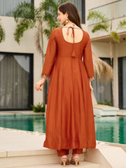 Premium Brown Anarkali Kurta Set for Women | Festive Wear