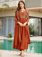 Premium Brown Anarkali Kurta Set for Women | Festive Wear
