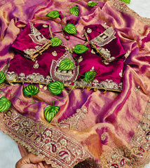 Magenta Pink Color Saree Tuton Set with Heavy Embroidery Rani Blouse & Coding Sequin Work