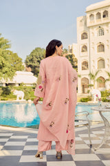 Elegant Blush Pink Embroidered Salwar Suit Set with Dupatta