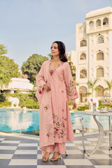 Elegant Blush Pink Embroidered Salwar Suit Set with Dupatta