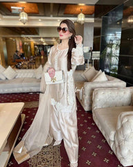 Champagne Silk Embroidered Luxury Suit Set
