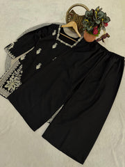 Designer Black Party Wear Sharara Set – Heavy Embroidery & Sequins Work Dupatta