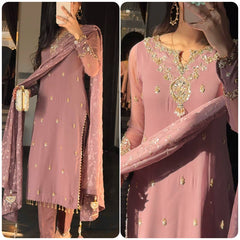 Heavy Work Georgette Kurta Pant Set for Weddings and Festivals