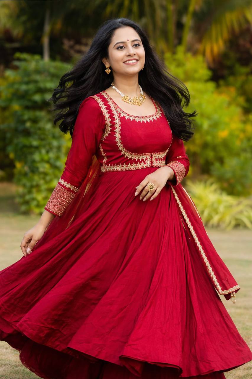Designer Embroidered Anarkali Long Kurti with Ethnic Work