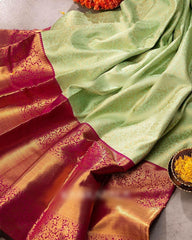 Kanjivaram or Banarasi-style silk saree