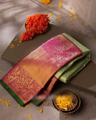 Kanjivaram or Banarasi-style silk saree