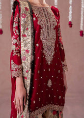 The Regal Maroon Velvet Embroidered Salwar Suite - Boutique Collection