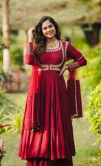 Designer Embroidered Anarkali Long Kurti with Ethnic Work