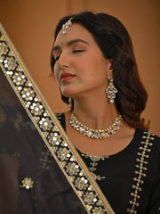 Designer Party Wear Black Sharara Set - Full Heavy Work Kurti & Flared Sharara