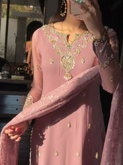 Heavy Work Georgette Kurta Pant Set for Weddings and Festivals