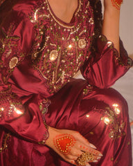 Royal Maroon Embroidered Kurta Set with Dupatta