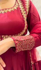 Designer Embroidered Anarkali Long Kurti with Ethnic Work