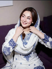 Designer White Kurta Set with Contrast Embroidery – Daily & Festive Wear